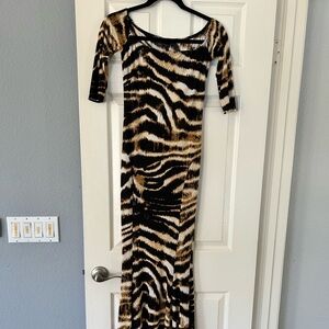 Stylish Zebra Print Off-Shoulder Dress